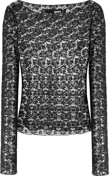  Rotate Birger Christensen Floral-lace Top - Black 