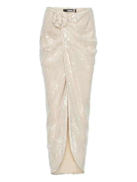  Rotate Birger Christensen Flower-detail Sequin-embellished Maxi Skirt - Neutrals 