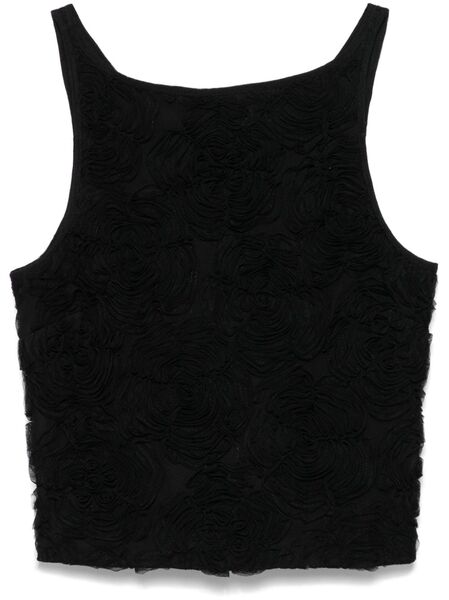  Rotate Birger Christensen Flower Mesh Top - Black 