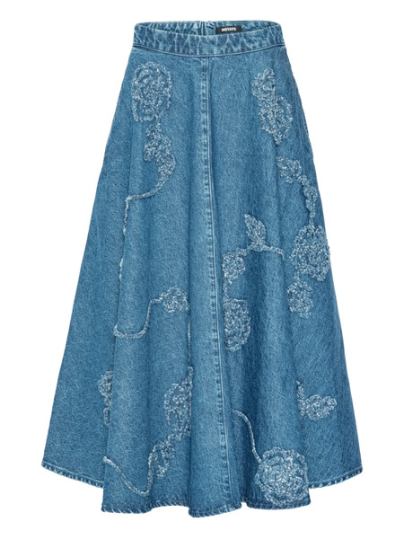  Rotate Birger Christensen Flower Midi Skirt - Blue 
