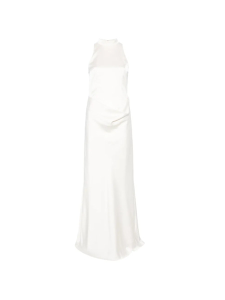  Rotate Birger Christensen High-neck Maxi Dress - Neutrals 