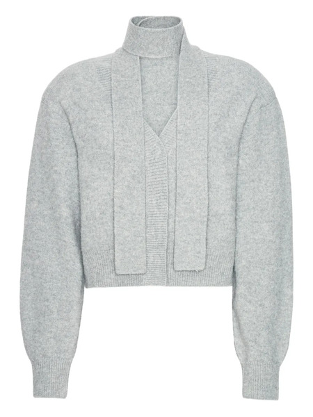  Rotate Birger Christensen Keyhole-neckline Balloon-sleeve Cardigan - Grey 
