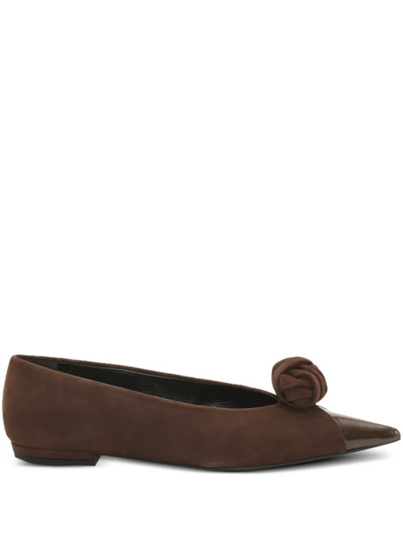  Rotate Birger Christensen Knot-appliqué Ballet Flats - Brown 