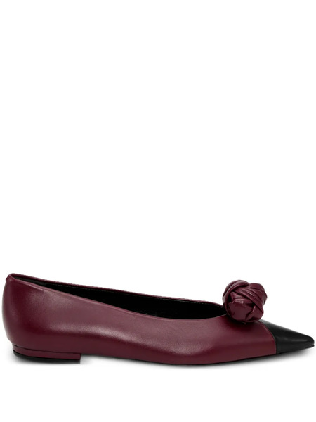  Rotate Birger Christensen Knot-appliqué Ballet Flats - Red 
