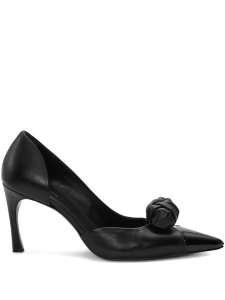  Rotate Birger Christensen Knot-appliqué Leather Pumps - Black 