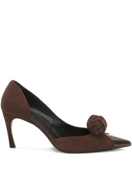  Rotate Birger Christensen Knot-detail Suede Pumps - Brown 