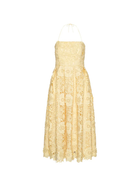  Rotate Birger Christensen Lace Midi Dress - Yellow 