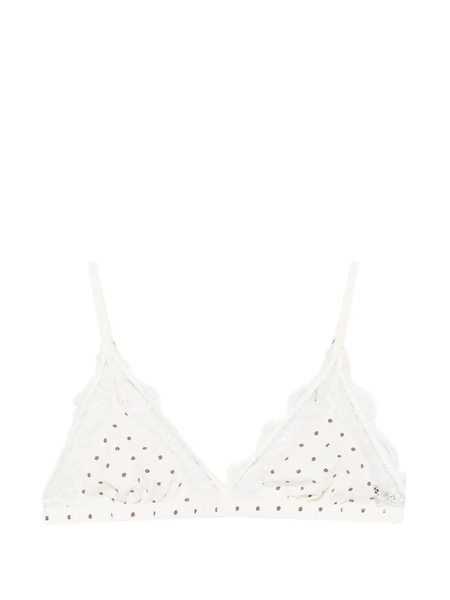  Rotate Birger Christensen Lace Triangle Bra - Neutrals 