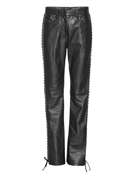  Rotate Birger Christensen Laced Leather Trousers - Black 
