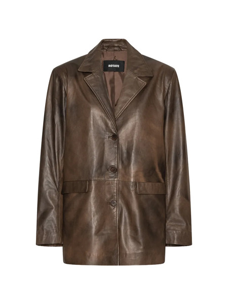  Rotate Birger Christensen Leather Blazer - Brown 