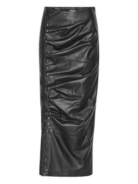  Rotate Birger Christensen Leather Maxi Skirt - Black 