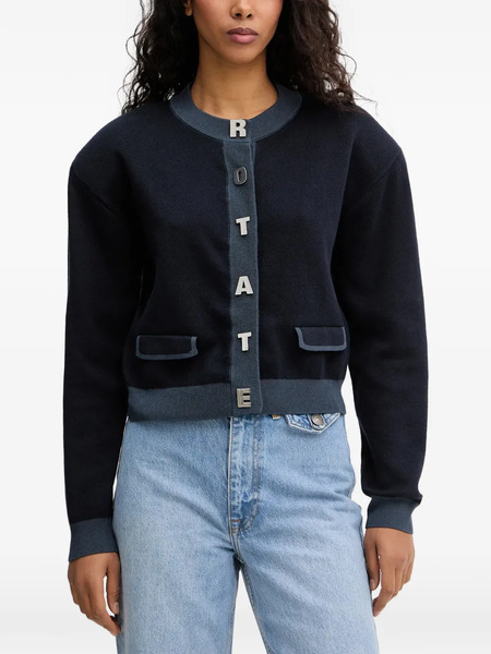  Rotate Birger Christensen Letter-embellishment Cardigan - Blue 