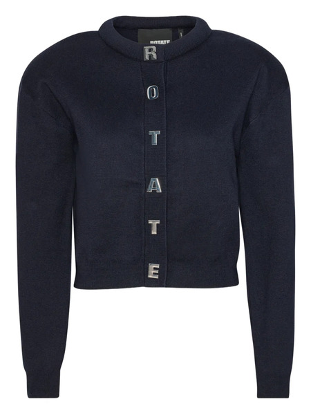  Rotate Birger Christensen Letter Firm Knit Cardigan - Blue 