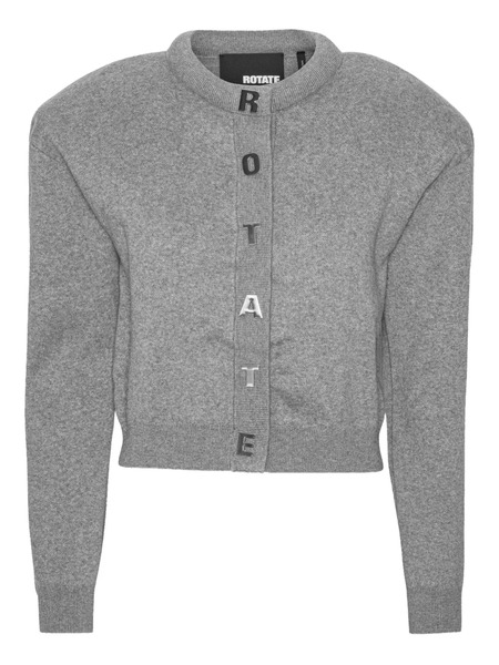  Rotate Birger Christensen Letter Firm Knit Cardigan - Grey 