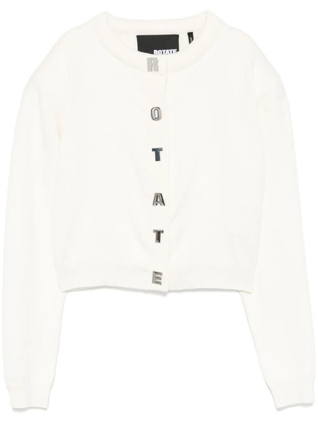  Rotate Birger Christensen Lettering-buttons Cardigan - White 
