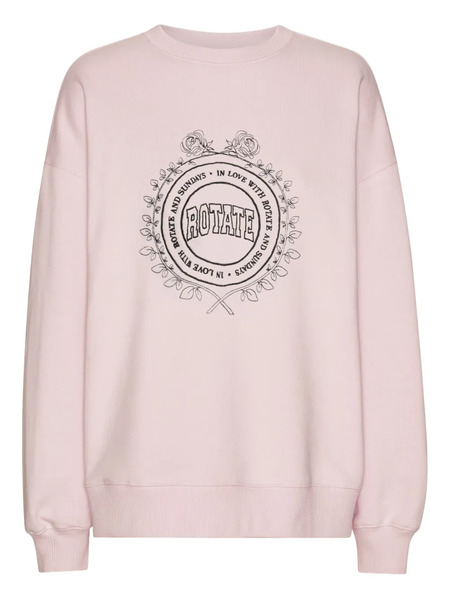  Rotate Birger Christensen Logo Embroidery Sweatshirt - Pink 