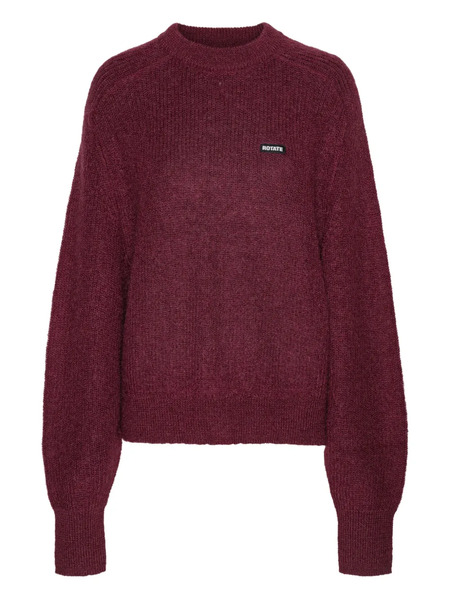  Rotate Birger Christensen Logo-patch Balloon-sleeve Knitwear - Red 