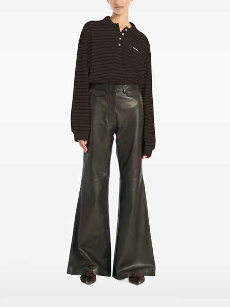  Rotate Birger Christensen Long-sleeve Polo Top - Brown 