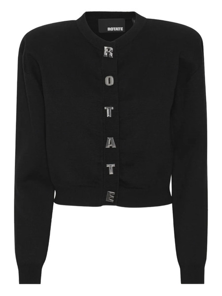  Rotate Birger Christensen Padded-shoulder Button Cardigan - Black 