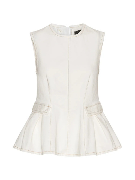  Rotate Birger Christensen Peplum Blouse - Neutrals 