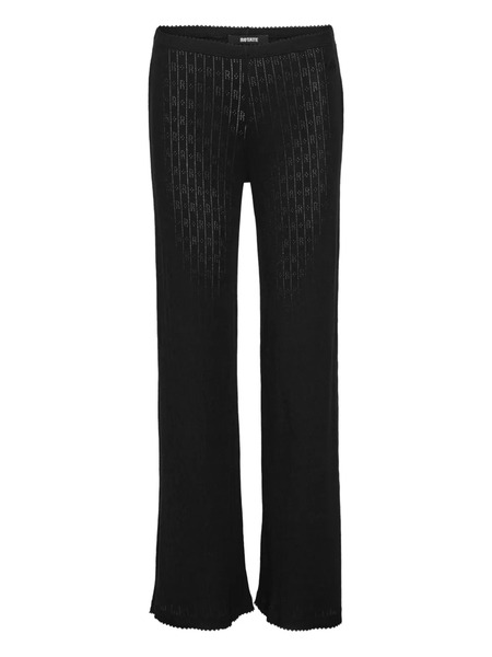  Rotate Birger Christensen Pointelle Elastic-waist Trousers - Black 
