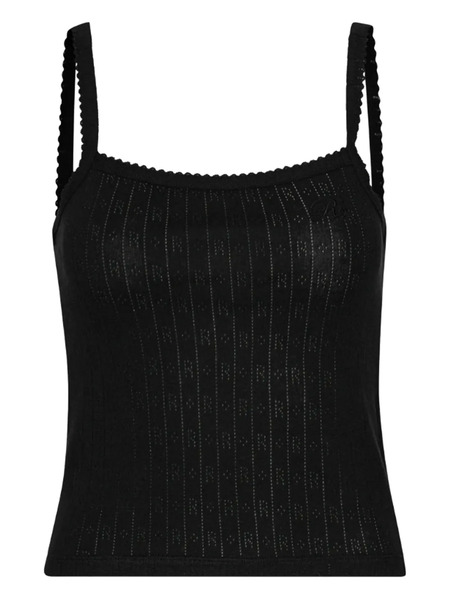  Rotate Birger Christensen Pointelle Top - Black 