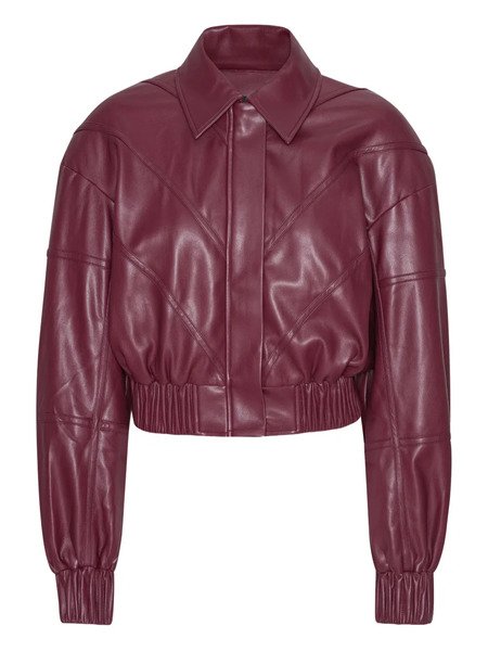  Rotate Birger Christensen Quilted Panel Bomber Jacket - Red 