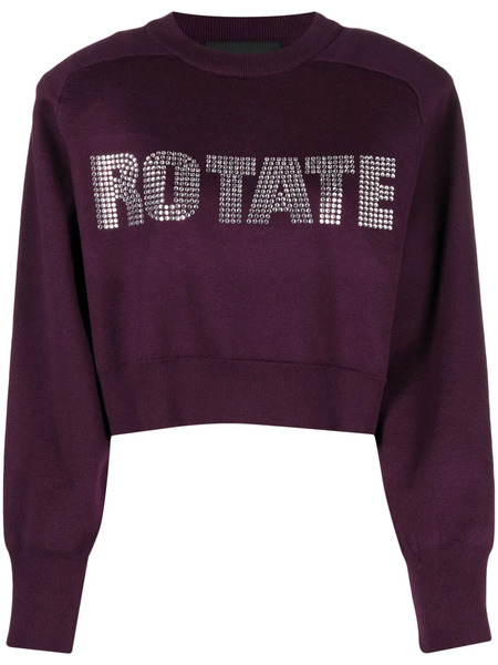  Rotate Birger Christensen Rhinestone-embellished Logo-appliqué Sweatshirt - Purple 