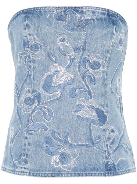  Rotate Birger Christensen Rhinestone-embellished Top - Blue 