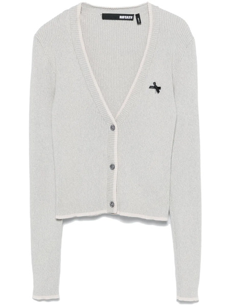  Rotate Birger Christensen Ribbed Cardigan - Grey 