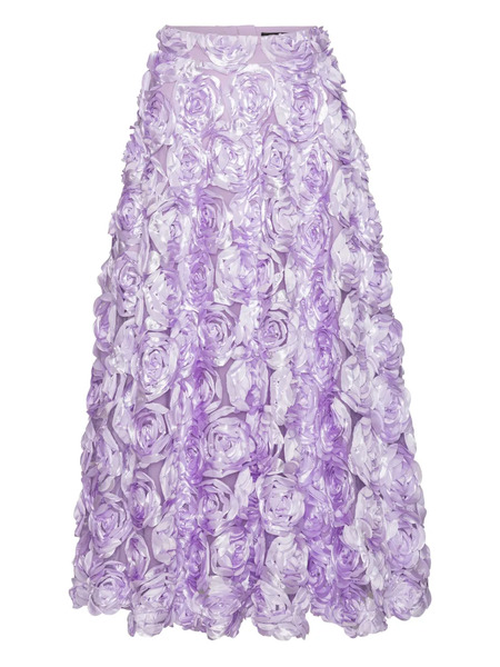  Rotate Birger Christensen Rose-embellished Midi Skirt - Purple 