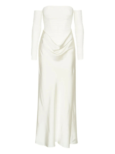  Rotate Birger Christensen Ruched-details Maxi Dress - White 