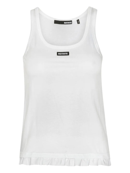  Rotate Birger Christensen Ruffle-hem Tank Top - White 