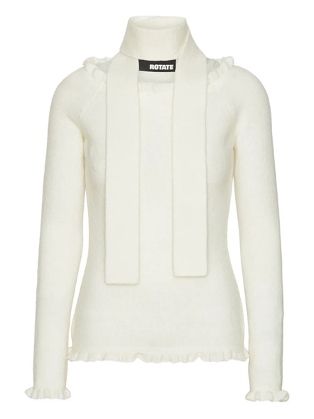  Rotate Birger Christensen Ruffled-detail Off-shoulder Top - Neutrals 