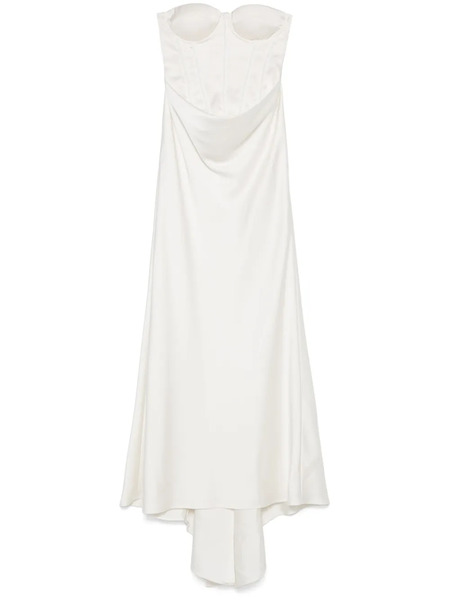  Rotate Birger Christensen Satin Pearl Maxi Dress - Neutrals 