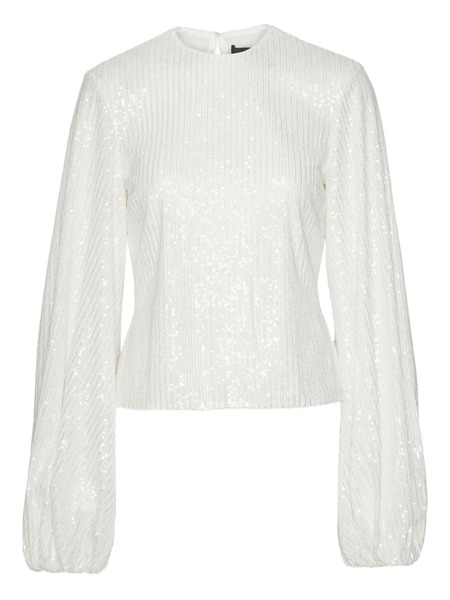  Rotate Birger Christensen Sequin-embellished Long-sleeve Blouse - White 