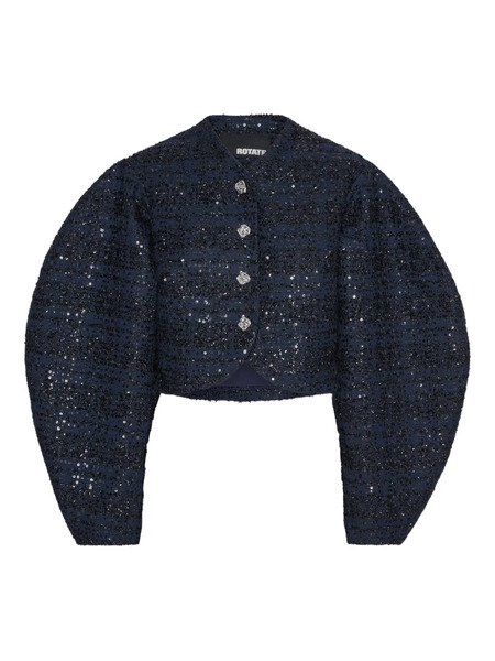  Rotate Birger Christensen Sequin-embellished Puff-sleeve Jacket - Blue 