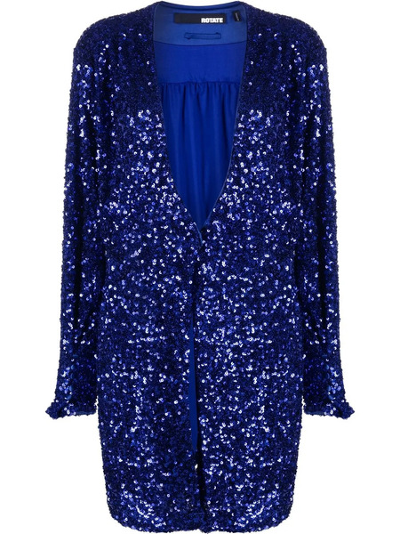 Rotate Birger Christensen Sequin-embellished V-neck Wrap Dress - Blue 