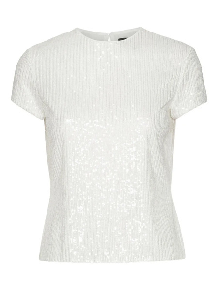  Rotate Birger Christensen Sequin-embellishment T-shirt - White 