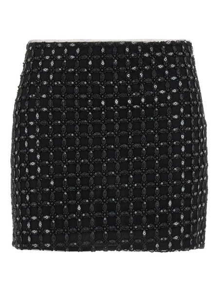  Rotate Birger Christensen Sequin-embroidered Mini Skirt - Black 