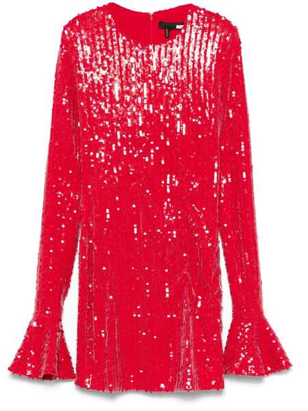  Rotate Birger Christensen Sequin Long-sleeves Mini Dress - Red 
