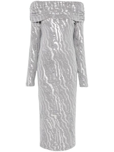  Rotate Birger Christensen Sequinned Midi Dress - Grey 