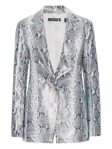  Rotate Birger Christensen Snake-pattern Blazer - Grey 