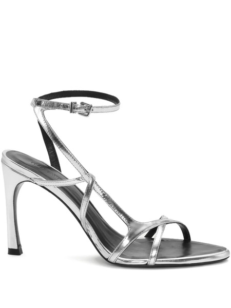  Rotate Birger Christensen Strappy Leather Sandals - Silver 