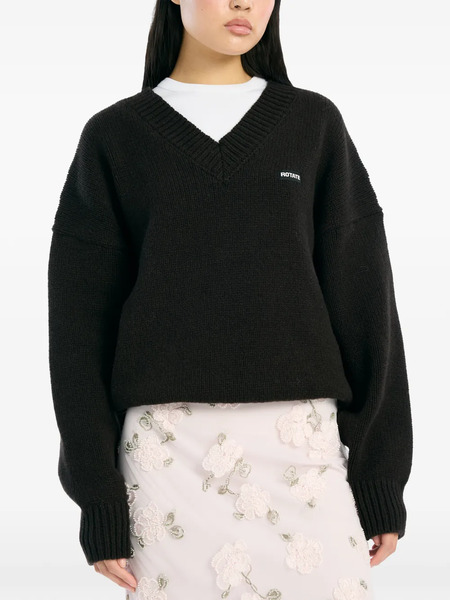  Rotate Birger Christensen V-neck Sweater - Brown 
