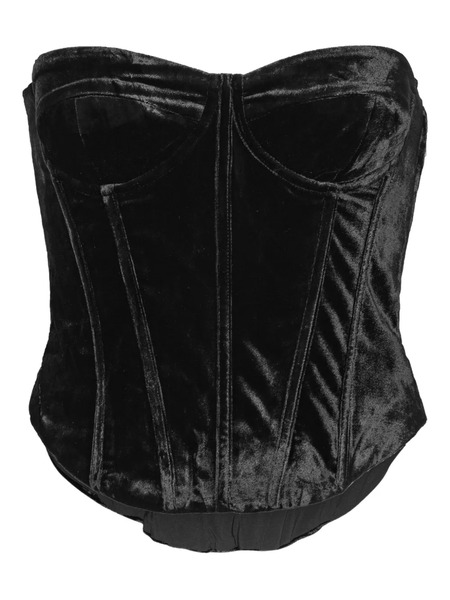  Rotate Birger Christensen Velvet Bustier Top - Black 