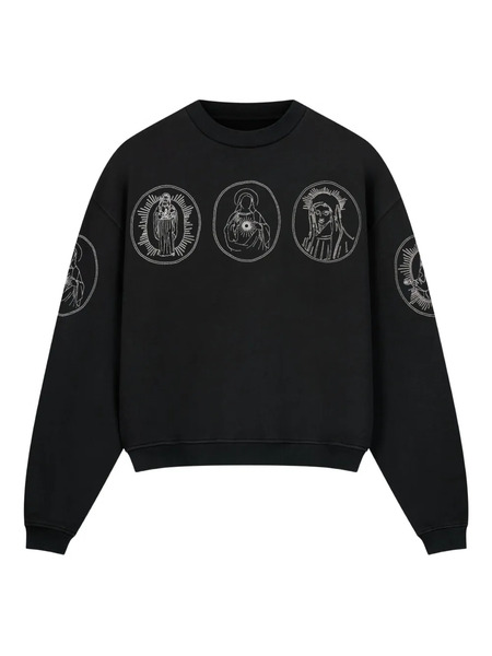  Rough. Circular-print Cotton Sweatshirt - Black 