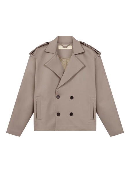  Rough. Cropped Double-breasted Trench Jacket - Green 