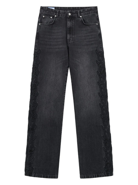  Rough. High-waisted Straight-leg Jeans - Black 