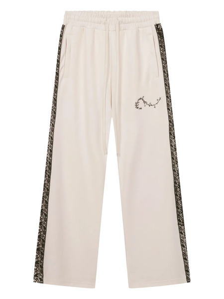  Rough. Lace-insert Side-stripe Track Pants - White 